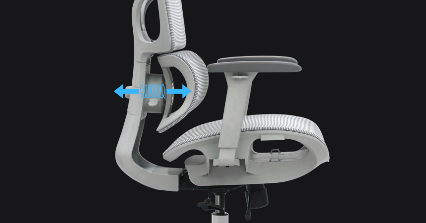 Aktywne wsparcie lędźwiowe Split Double-Lumbar w fotelu BIONIC AIR